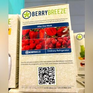 Fridge Fresh Oxygen Generator Reduce Fridge Odor & Extend Food Life Berry Breeze